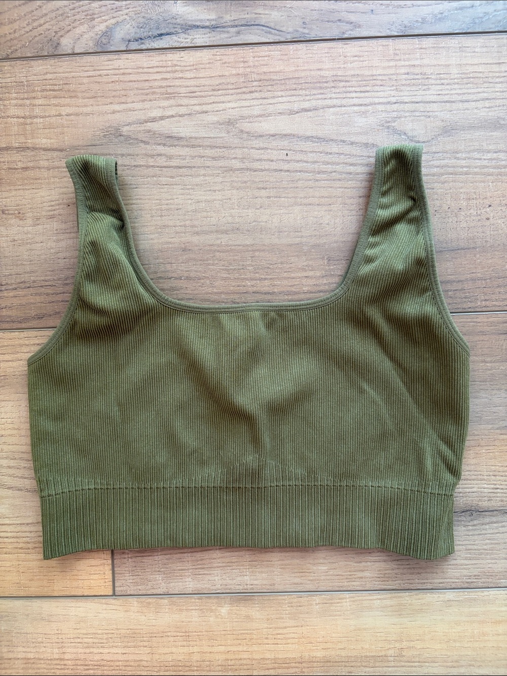 JoyLab Olive Green Ribbed Bra XL